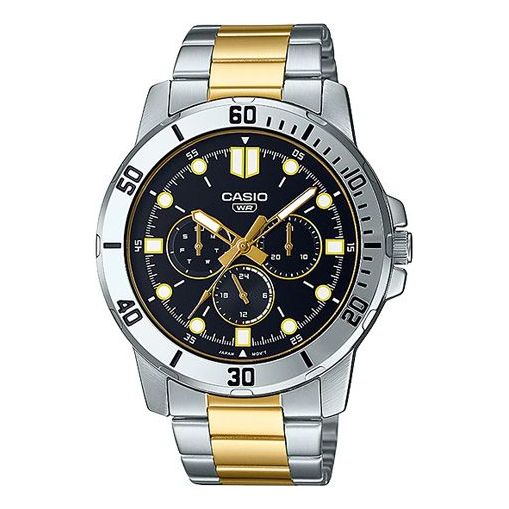 

Часы CASIO DRESSSeries Sportses Black/Golden Waterproof Black Dial Black Analog, черный