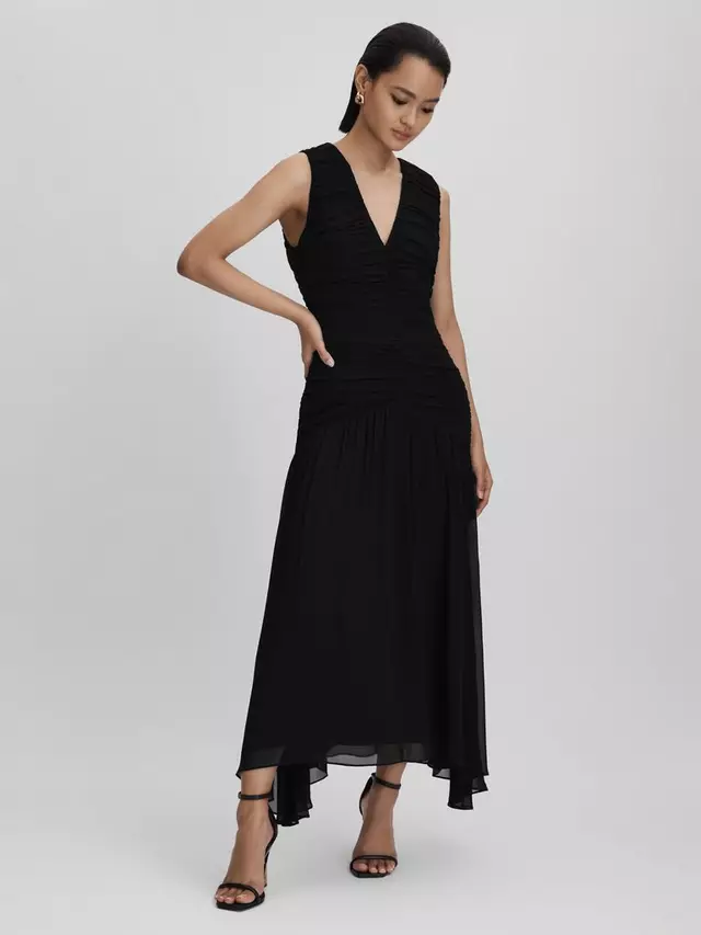 

Платье Reiss Reiss Saffy Ruched Midi, черный