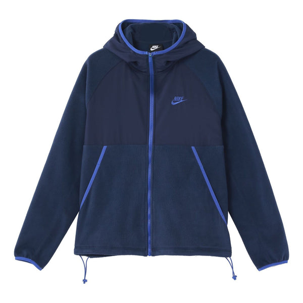 цена Куртка Nike Sportswear Full-length zipper Cardigan hooded Fleece Lined Jacket Blue, синий