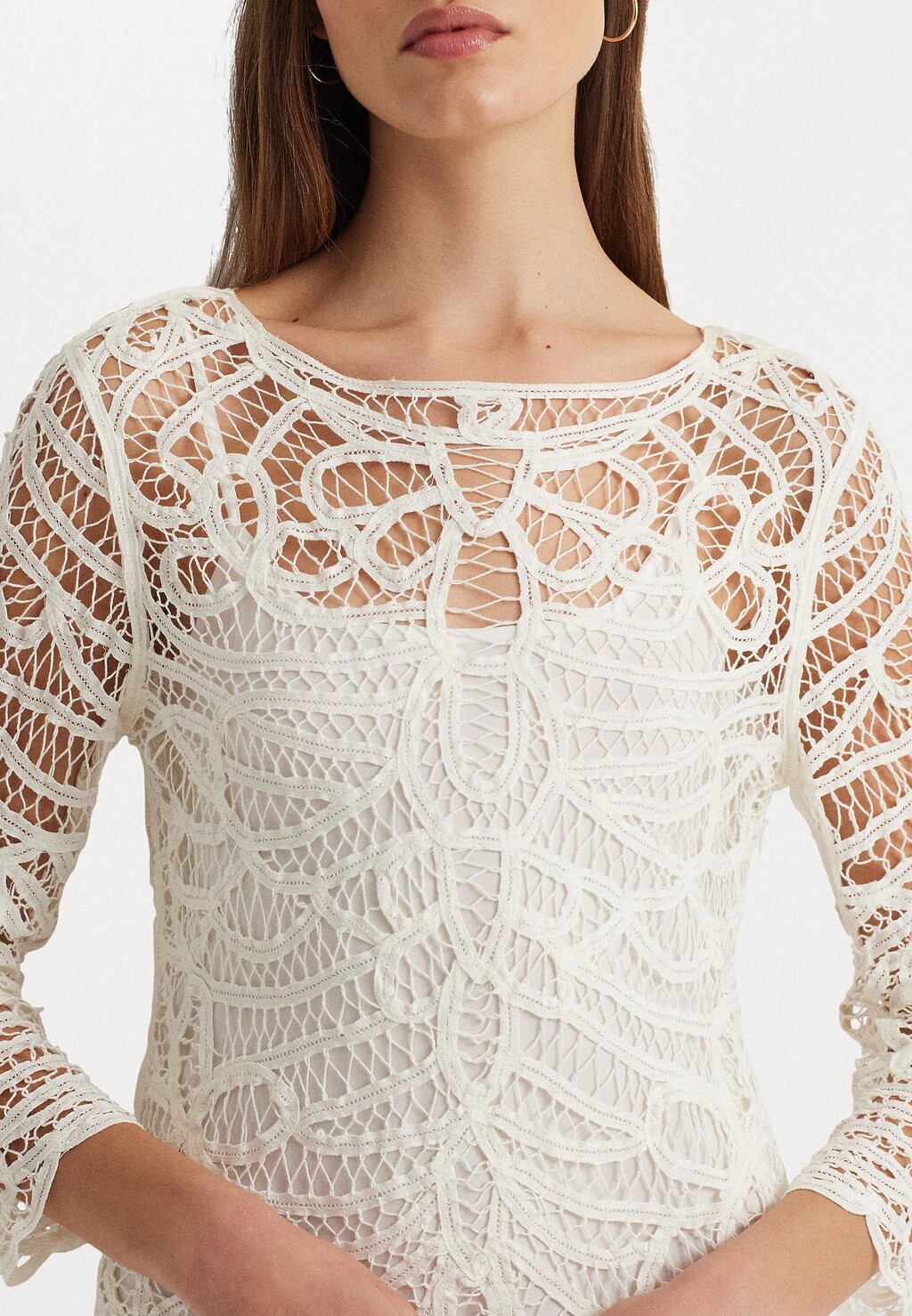 

Платье прямого кроя PAITMELLE 3/4 SLEEVE DAY DRESS Ralph Lauren, белый