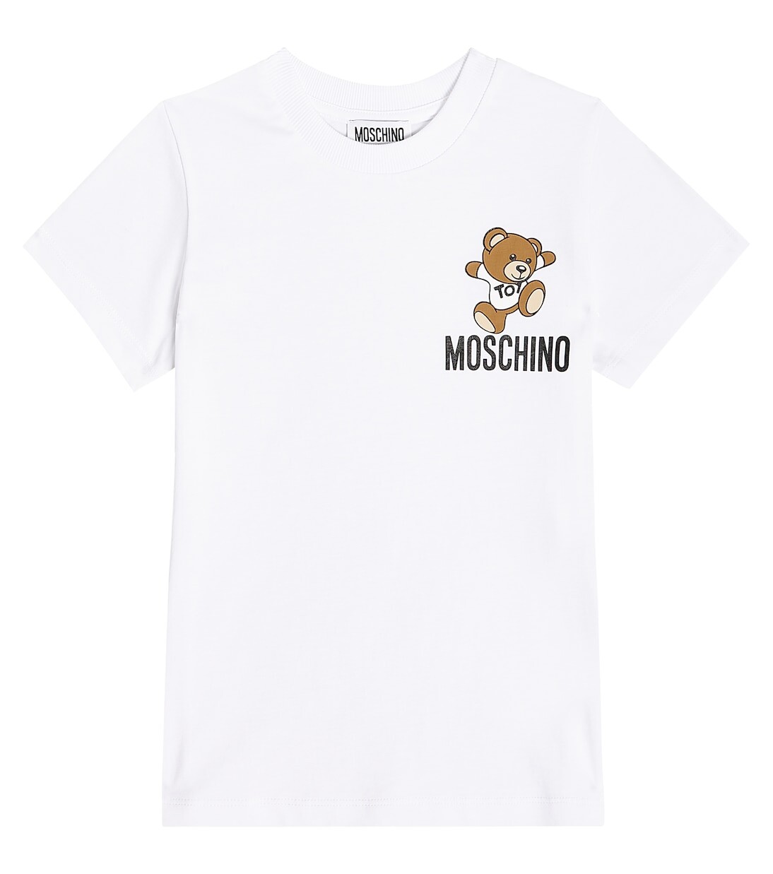 

Футболка из хлопкового джерси с мишкой teddy bear Moschino Kids, белый