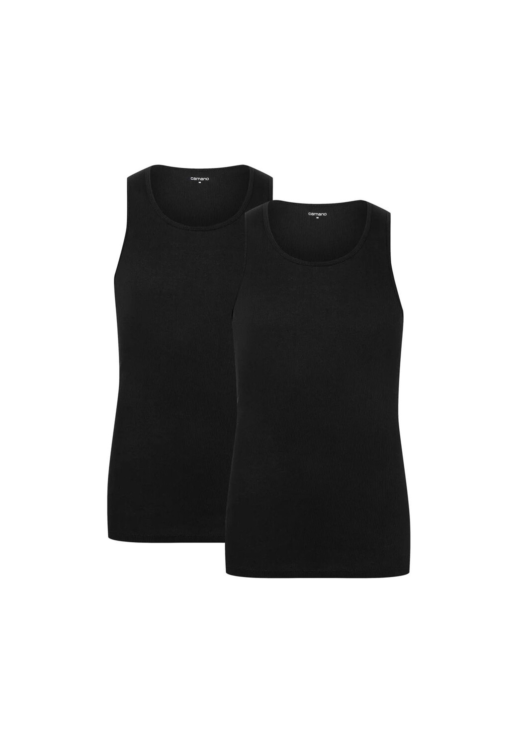 

Мужские майки, 2 шт. - Comfort BCI Cotton, майка, тонкая резинка, хлопок camano, черный