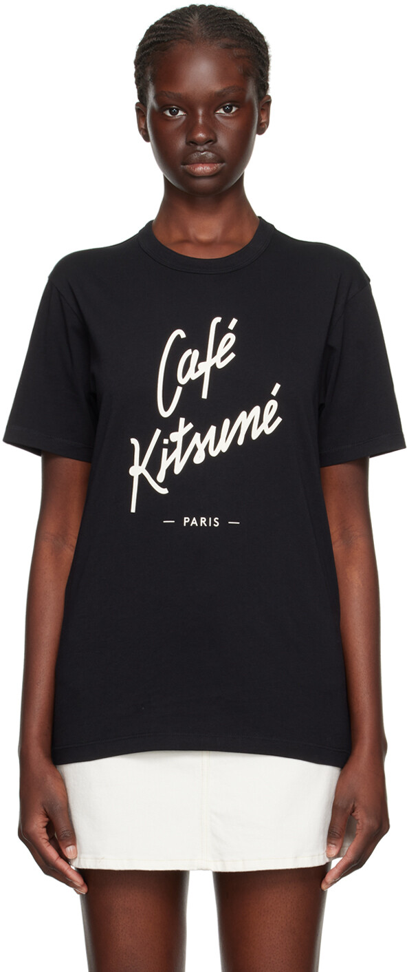 

Черная футболка Cafe Kitsune Maison Kitsune, Черный