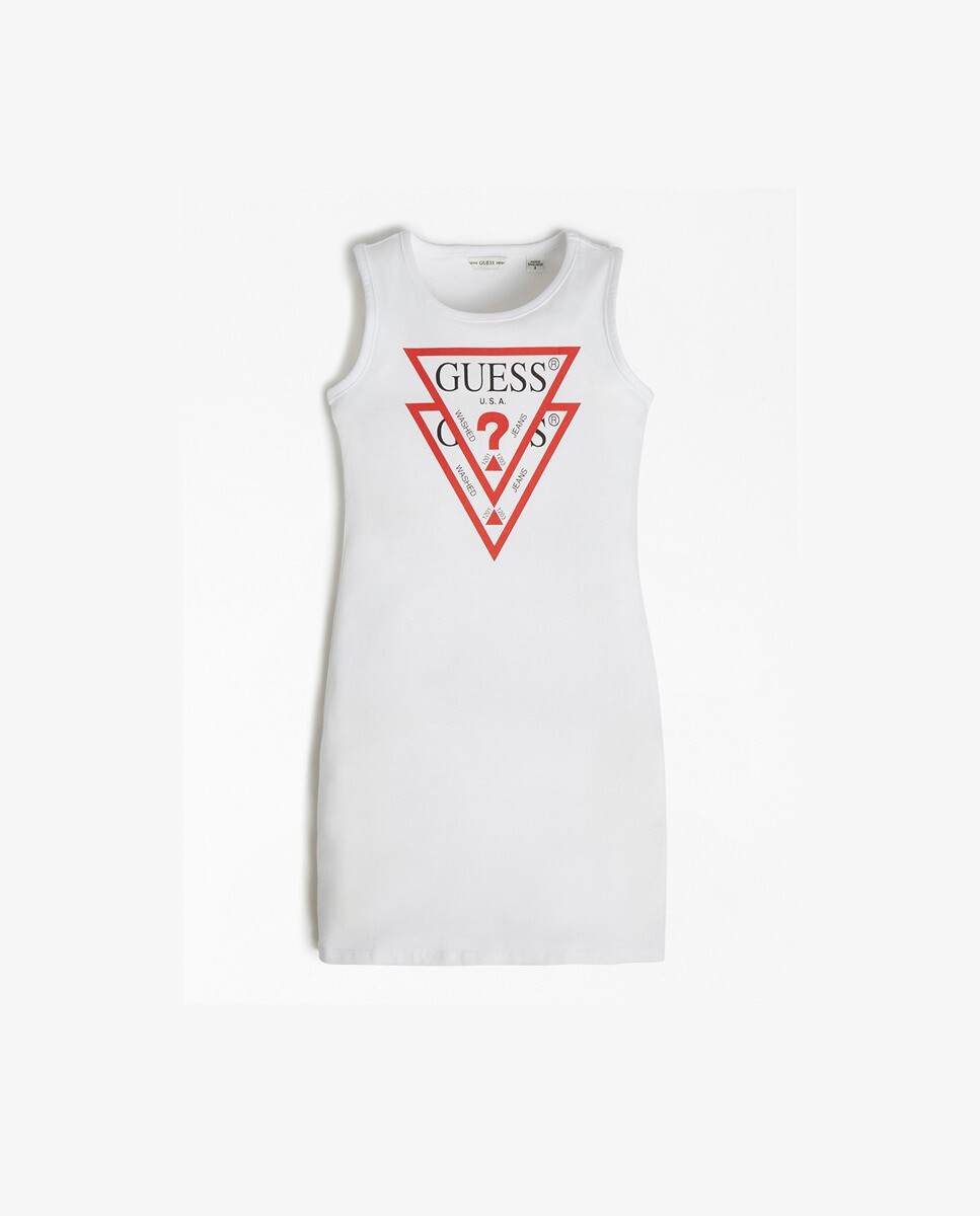 

Белое платье без рукавов Guess, белый