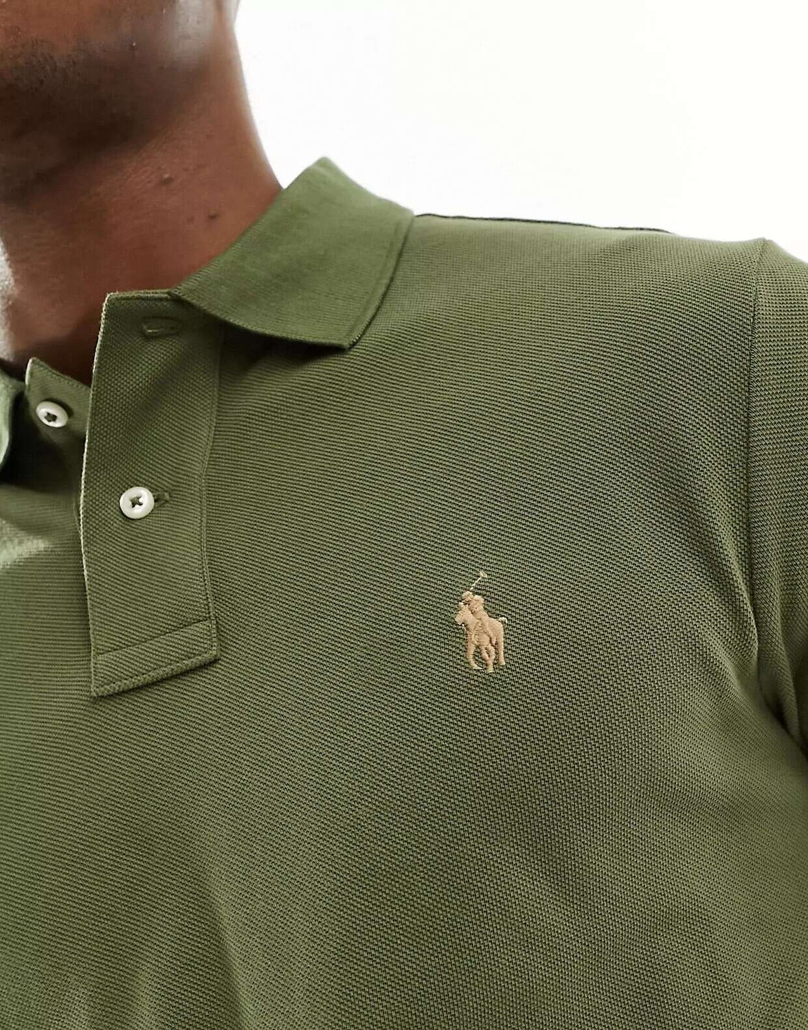 

Поло узкого кроя из пике с логотипом Polo Ralph Lauren