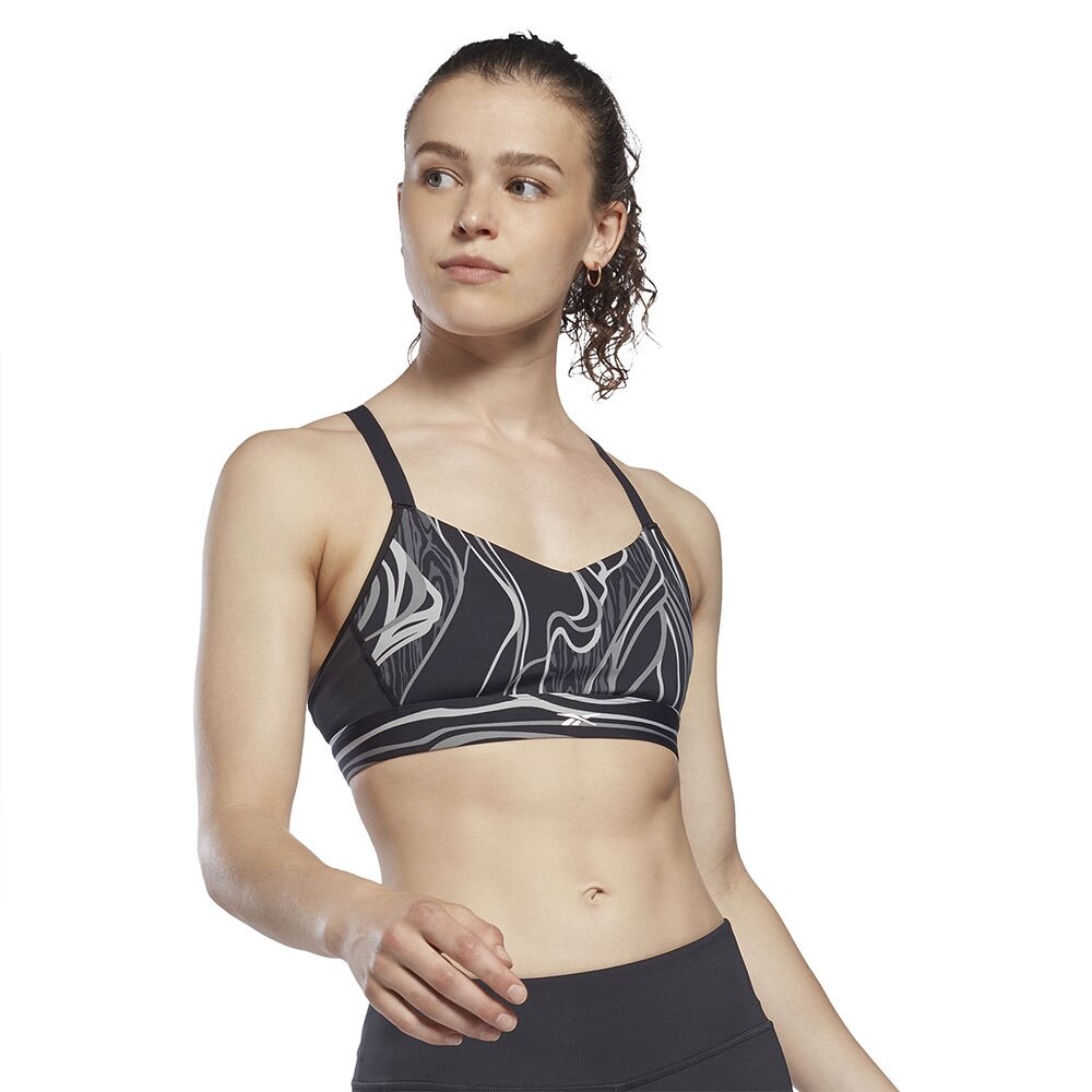 

Спортивный бюстгальтер Reebok Lux Strappy Aop, черный