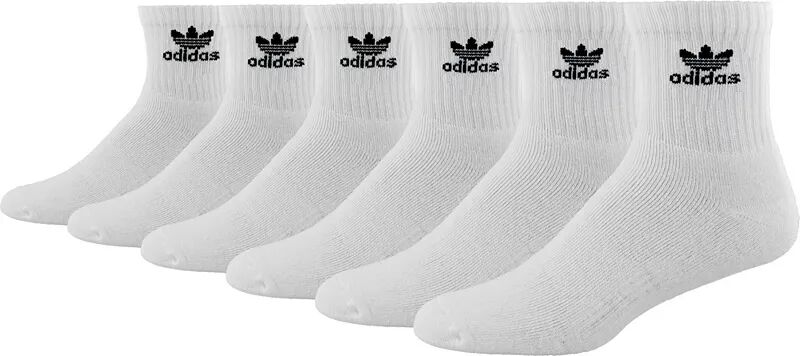 Мужские носки Adidas Originals Trefoil, четверти, 6 шт., белый
