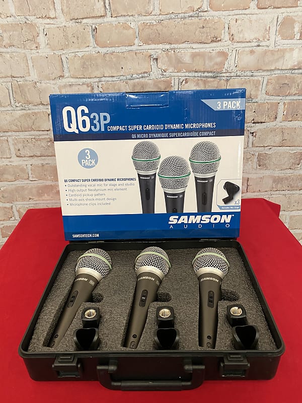 

Динамический микрофон Samson Q6 Handheld Supercardioid Dynamic Microphone (3-Pack)