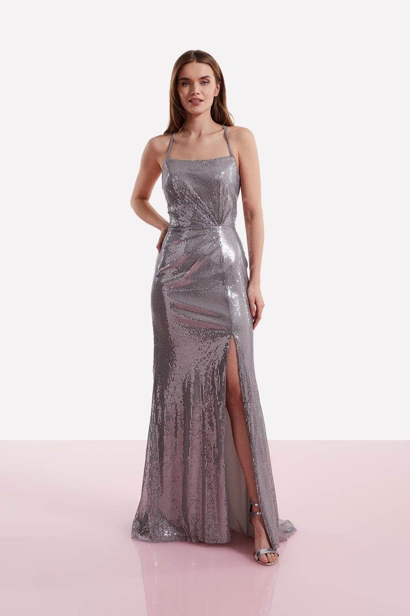 Платье LAONA Abend Sequin Sensation Dress, серебряный