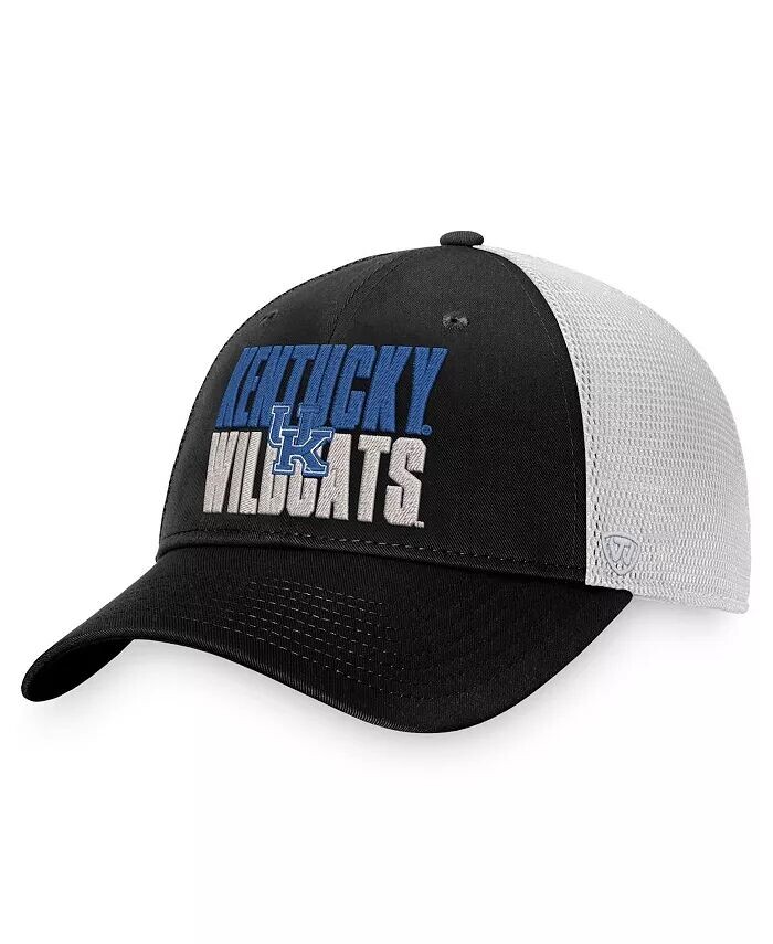 

Мужская черно-белая кепка Kentucky Wildcats Stockpile Trucker Snapback Top Of The World, черный