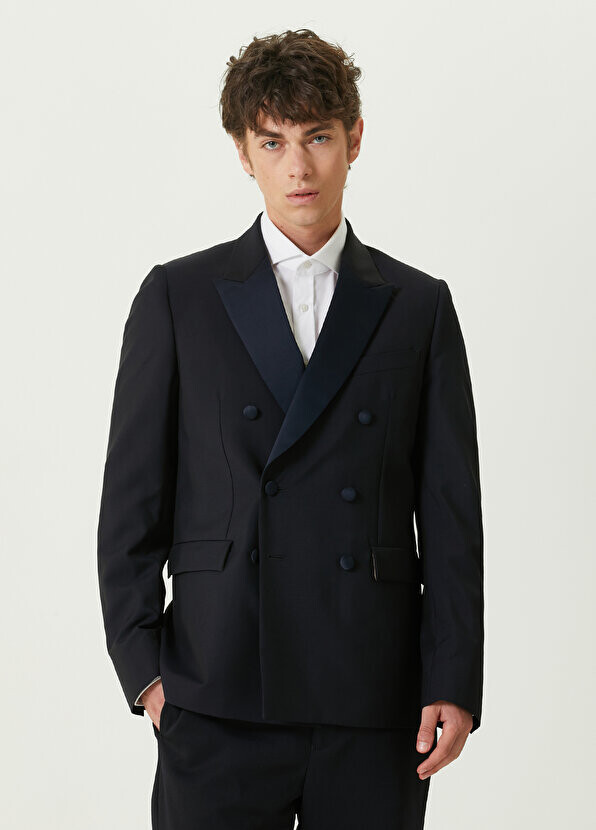 

Синий двубортный шерстяной жакет Paul Smith