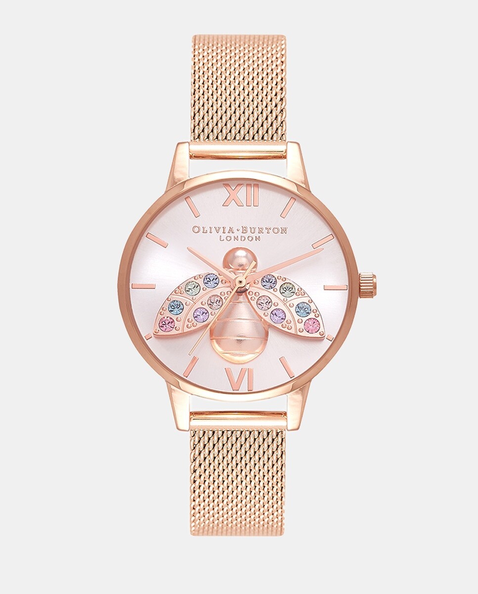 

Olivia Burton OB16RB28 Женские часы с розовой стальной сеткой Olivia Burton, розовый