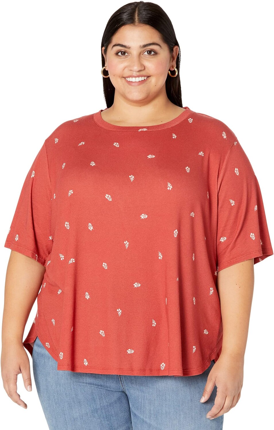 

Домашний топ L.L.Bean Plus Size Restore Sleep Top Print, цвет Deep Coral Print