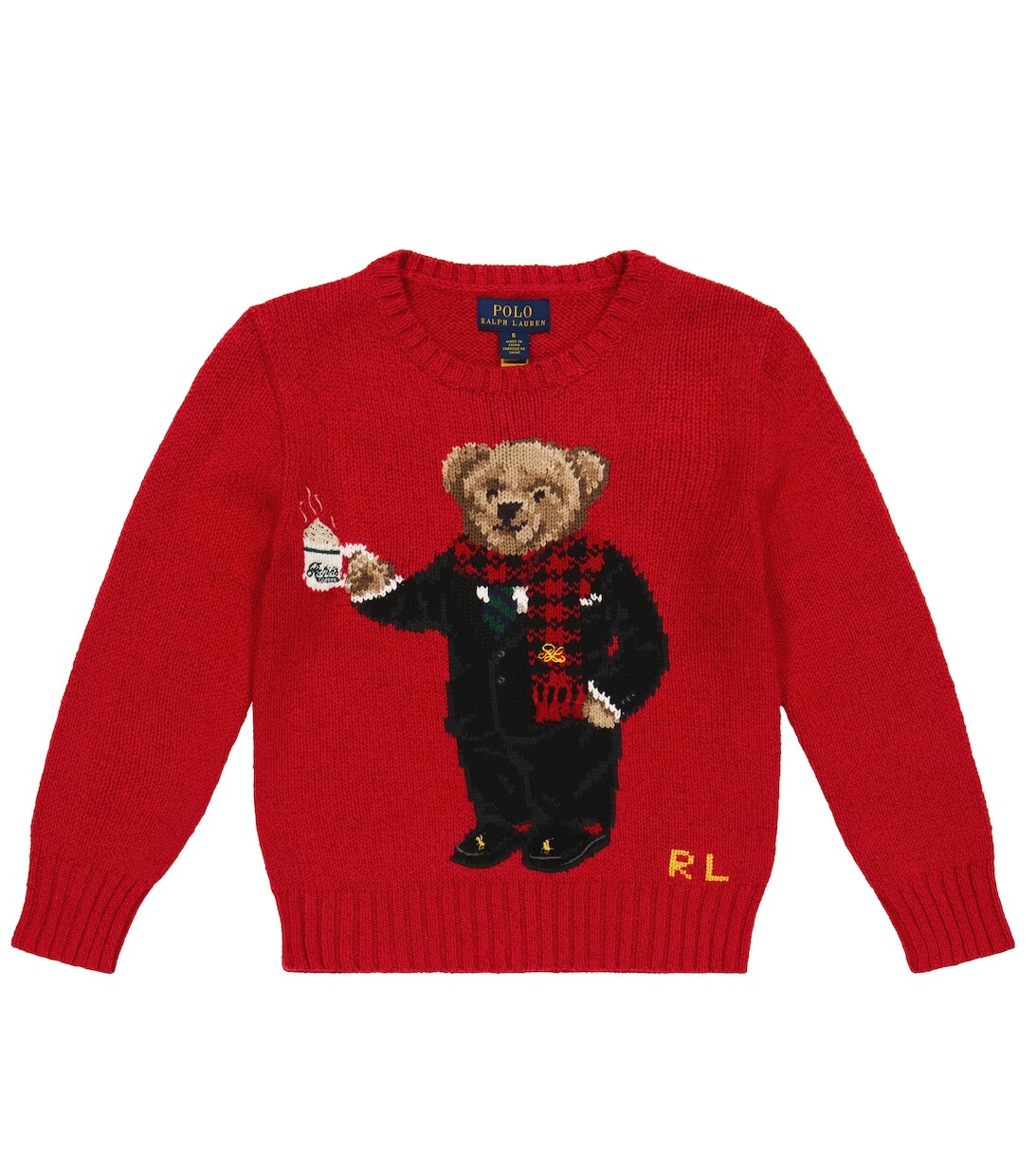 

Трикотажный свитер интарсия из смесового хлопка Polo Ralph Lauren, разноцветный