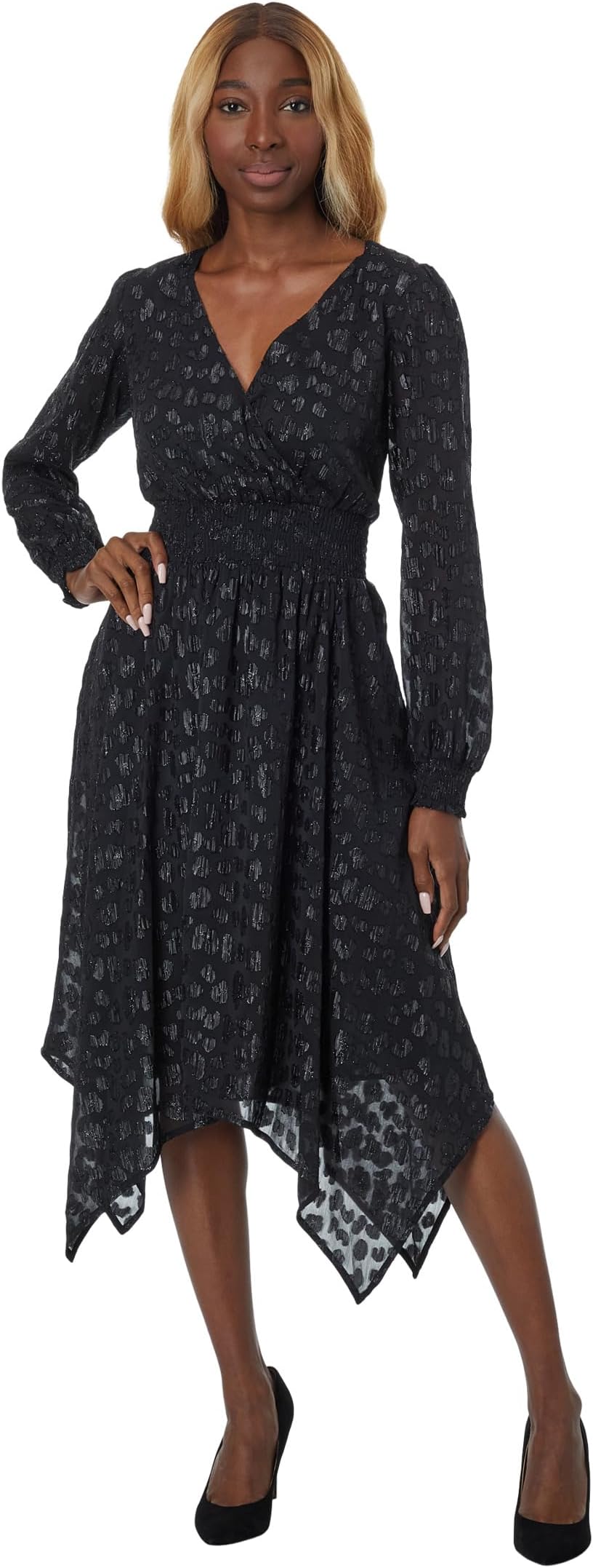 Жаккардовое платье миди Hank с клипсами MICHAEL Michael Kors, черный