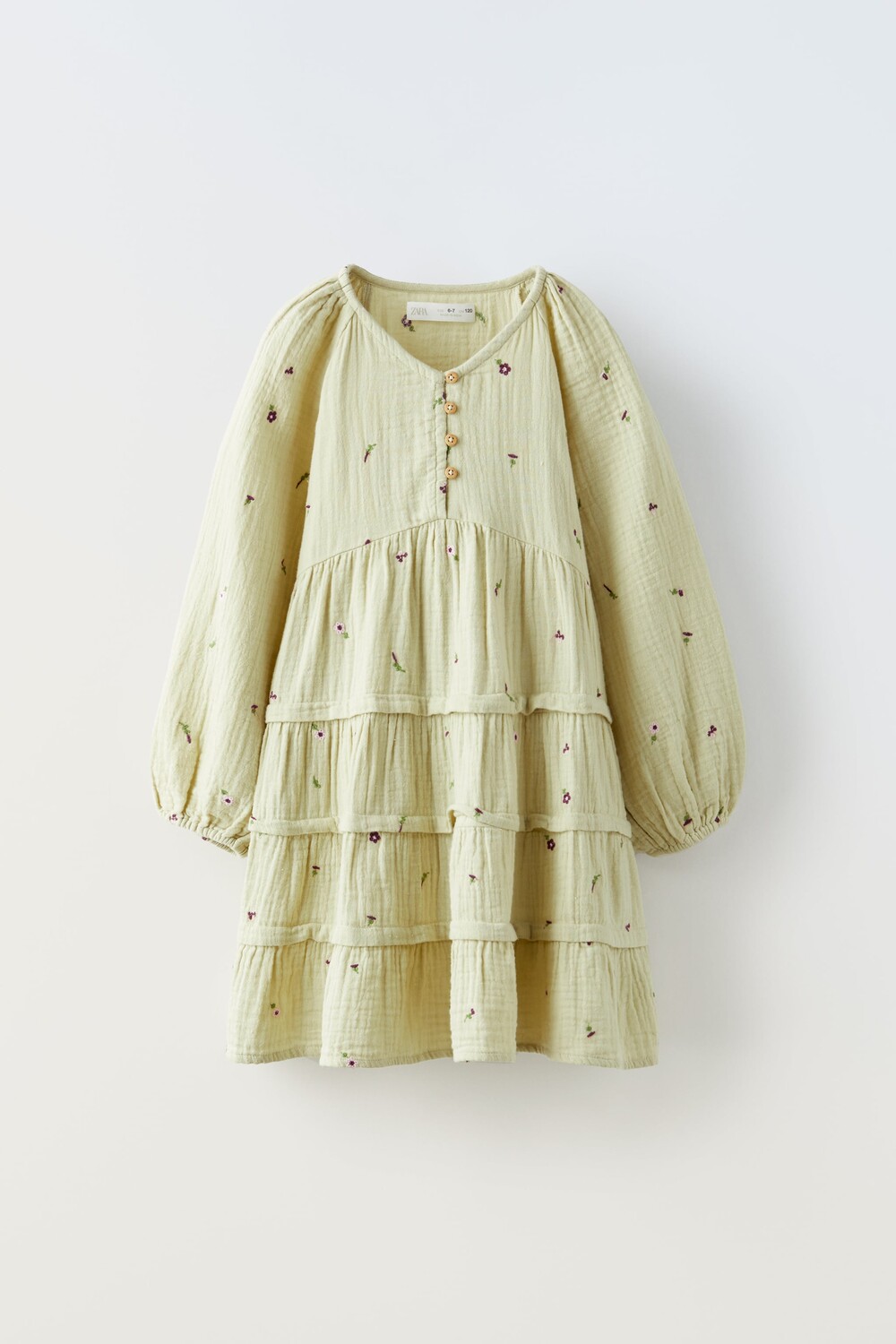 

Платье с вышивкой Zara, светло-зеленый