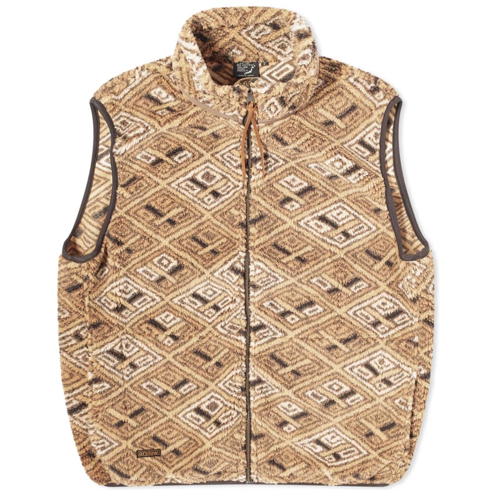 

orSlow American - флисовый жилет с боа