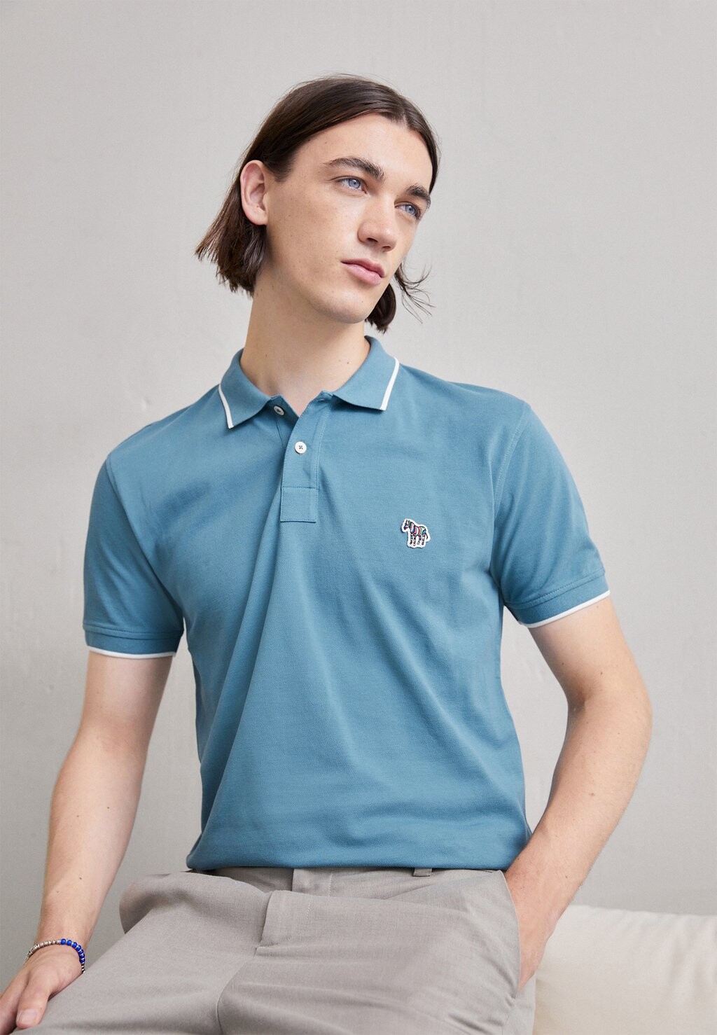 

Рубашка-поло SLIM BADGE PS Paul Smith, бензиново-синий