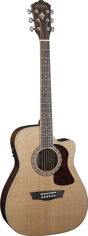 Акустическая гитара Washburn HF11SCE Heritage Series Folk Acoustic-Electric Guitar - Natural Gloss