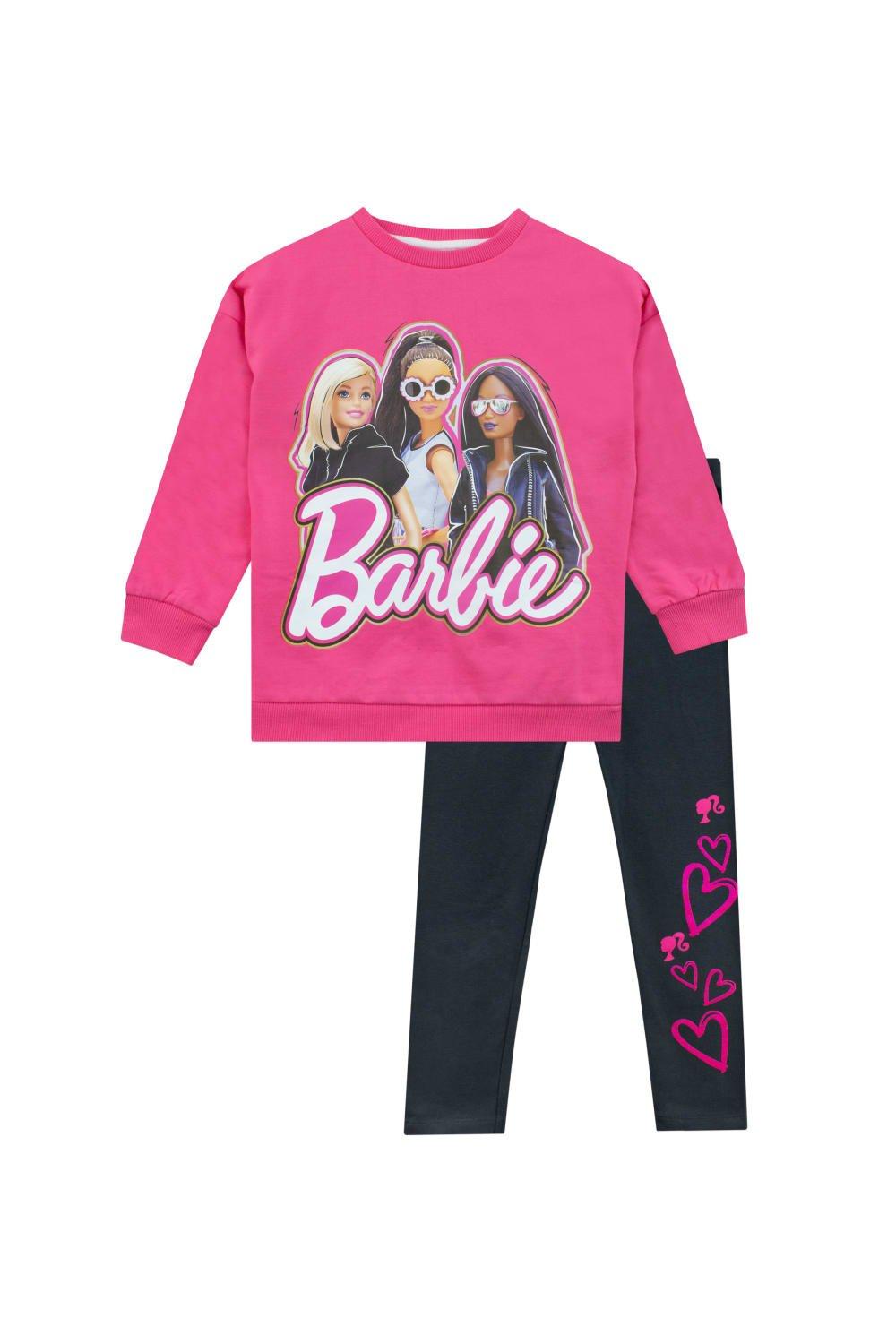 Комплект одежды из толстовки и леггинсов Barbie, розовый