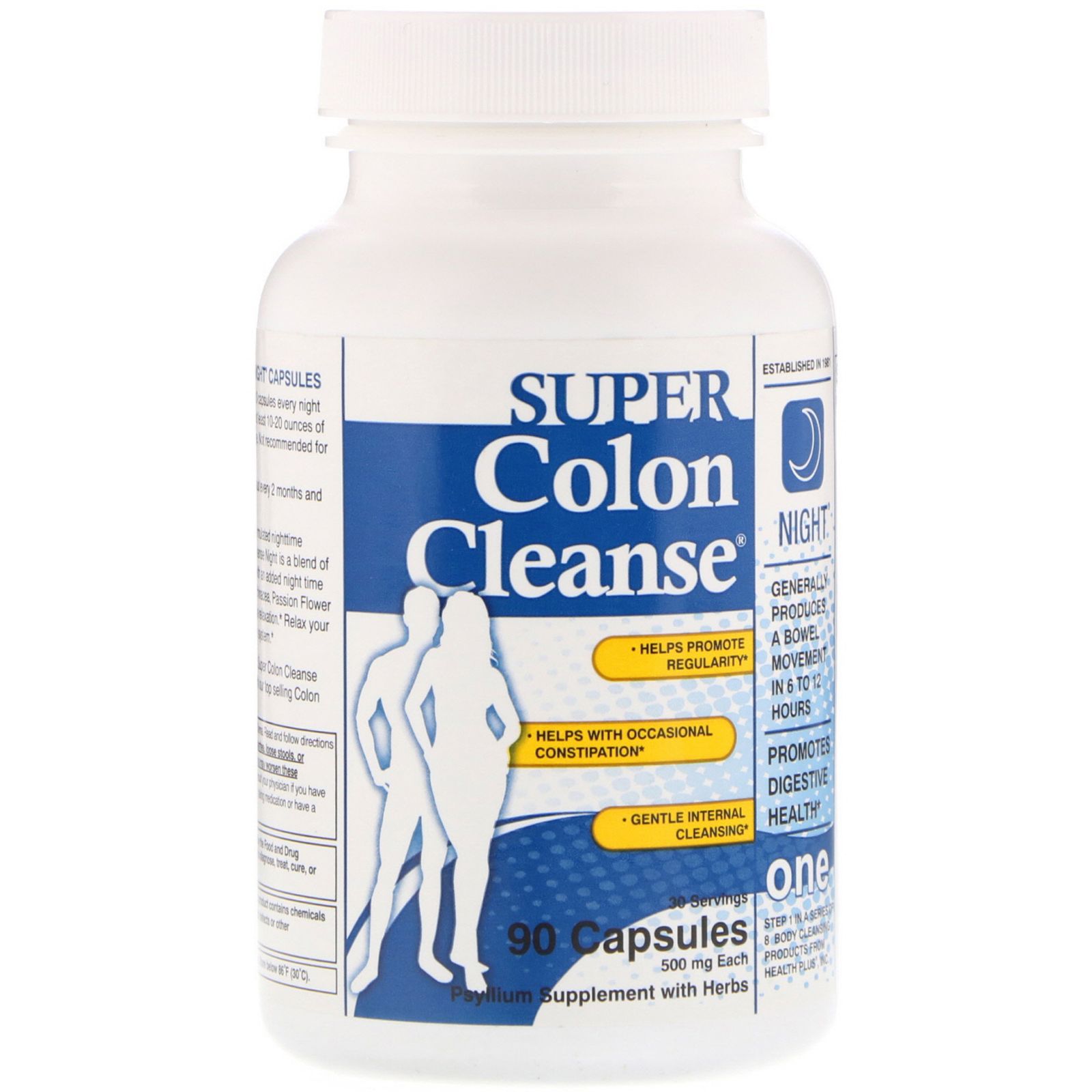 Health Plus Super Colon Cleanse средство для ночной очистки кишечника 90 капсул