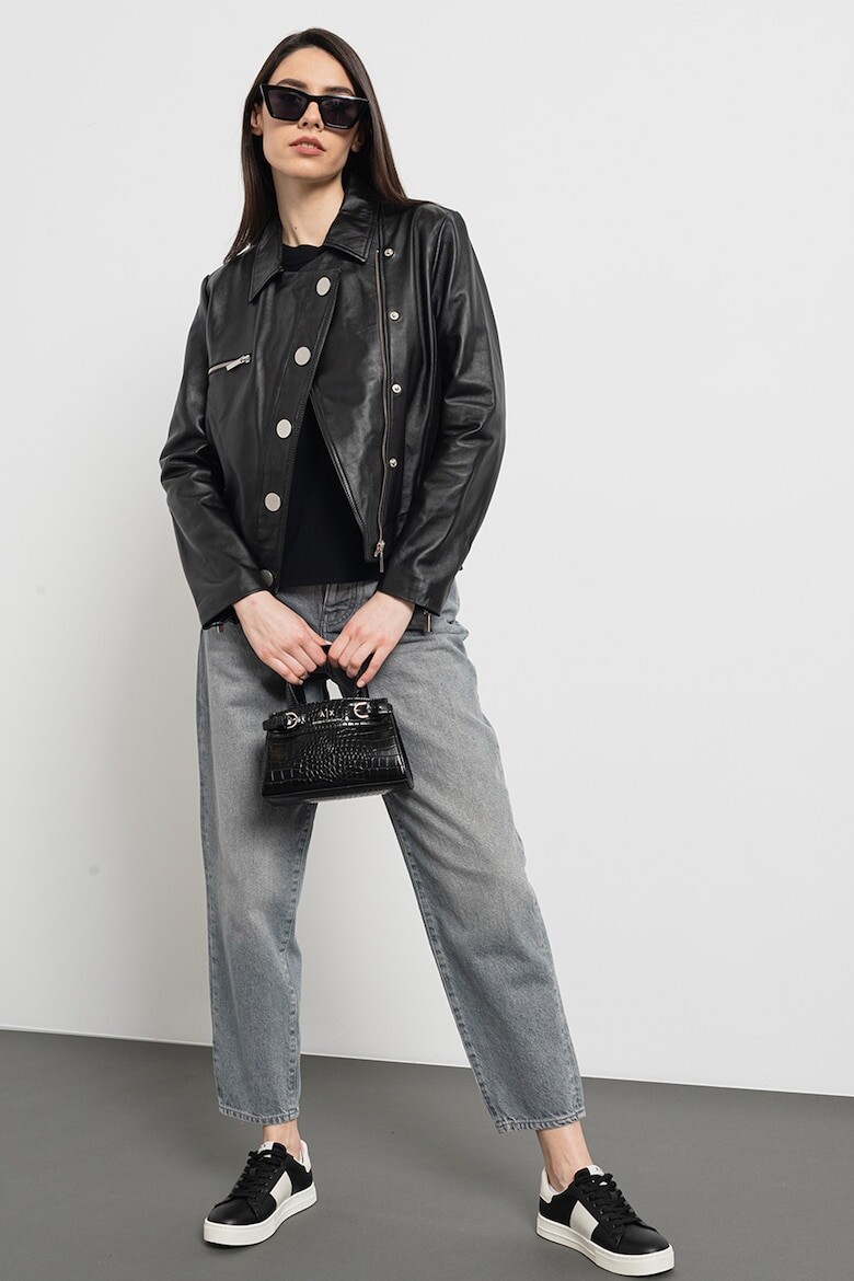 

Кожаный пиджак Armani Exchange, черный