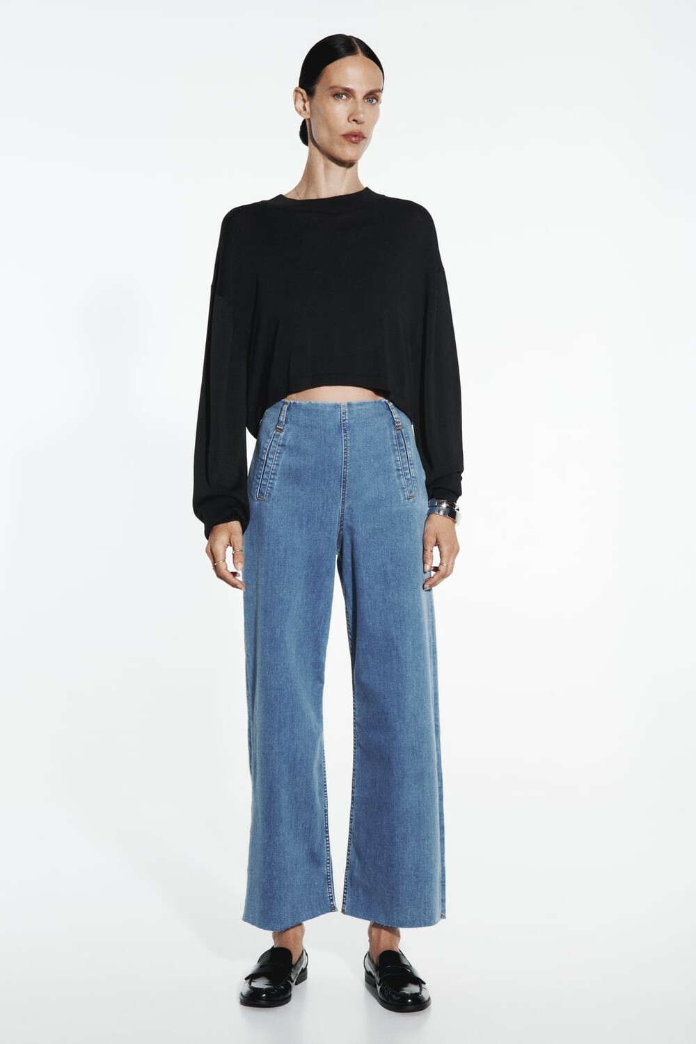 

Джинсы-кюлоты с высокой посадкой z1975 ZARA, синий