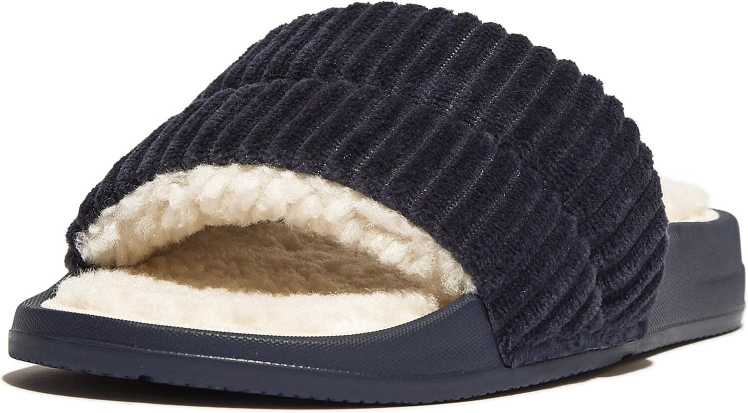

Сандалии на плоской подошве iQushion Fleece-Lined Corduroy Slides FitFlop, цвет Midnight Navy