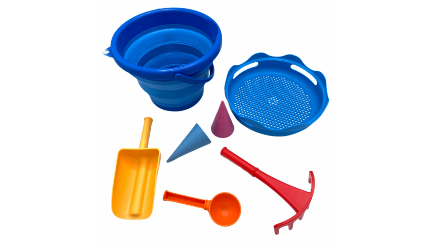 

Schildkröt Fun Sports Набор складных ведер Sand Toys 7в1, цвет: синий