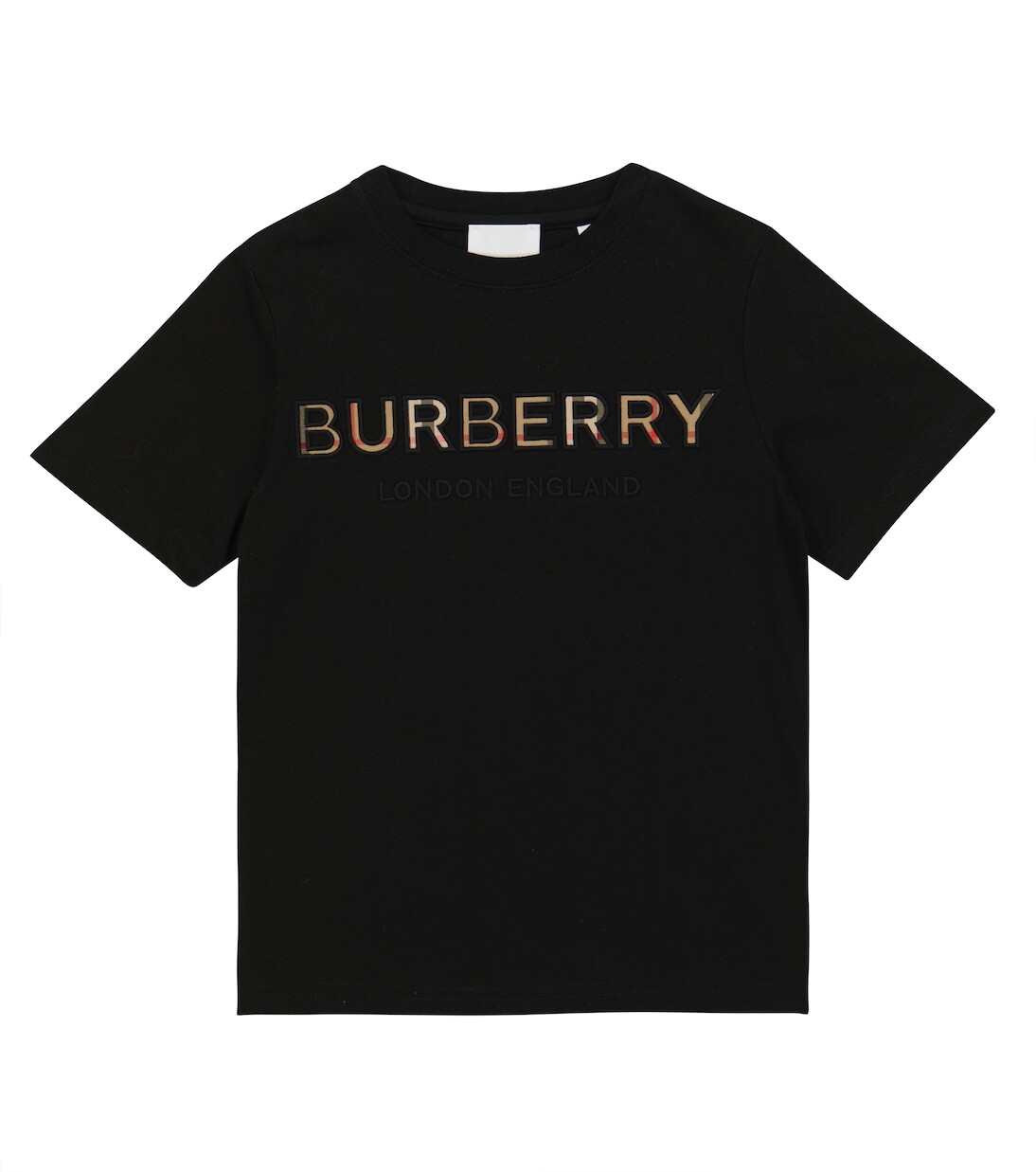 

Футболка из хлопкового джерси с логотипом Burberry Kids, черный
