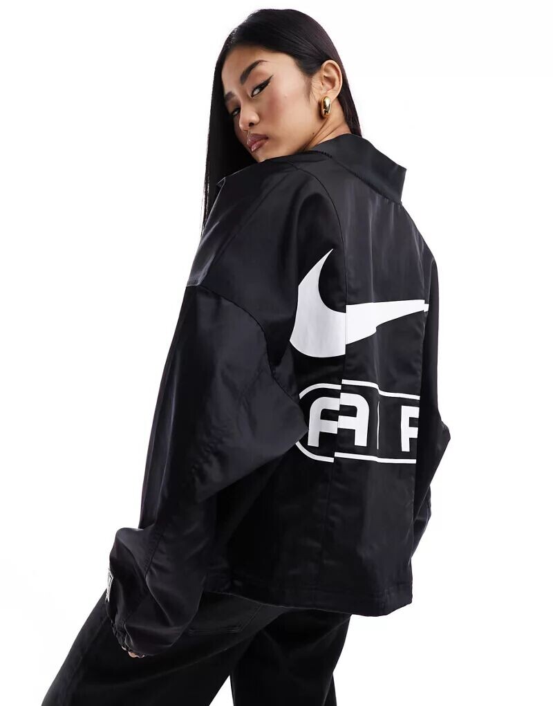 Черная тканая куртка-бомбер оверсайз Nike Air