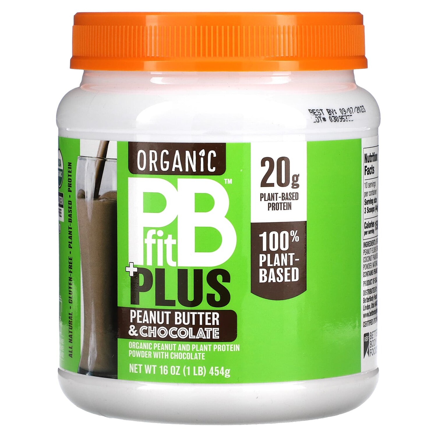 

Organic PB Fit Plus, арахисовая паста и шоколад, 454 г (1 фунт), PBfit