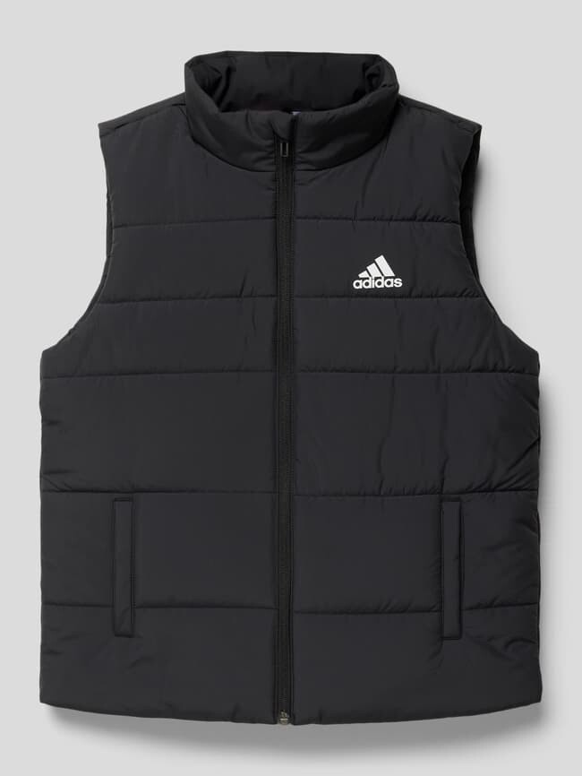 

Стеганый жилет с принтом этикетки ADIDAS SPORTSWEAR, черный