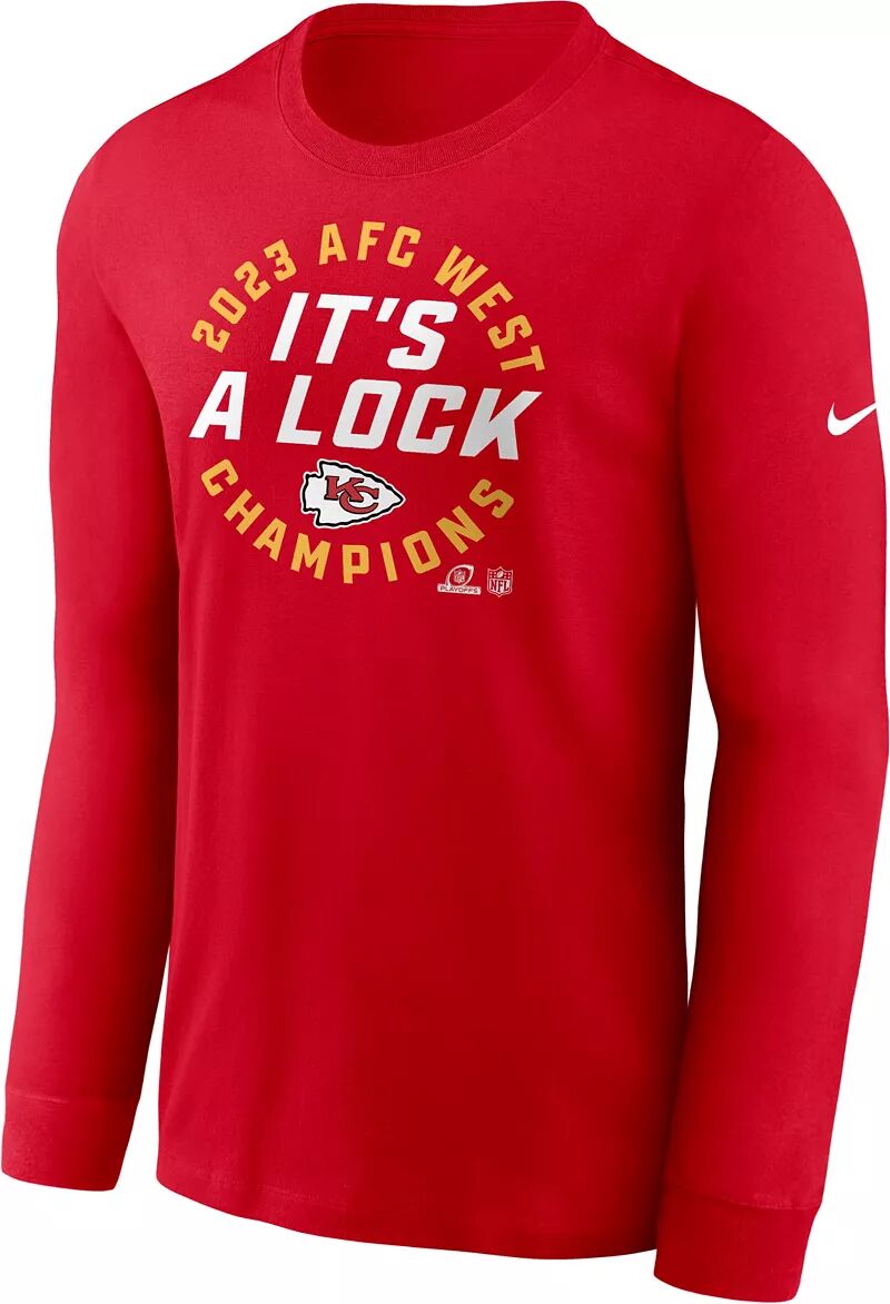 

Мужская футболка с длинным рукавом Nike Kansas City Chiefs 2023 AFC West Division Champions Locker Room