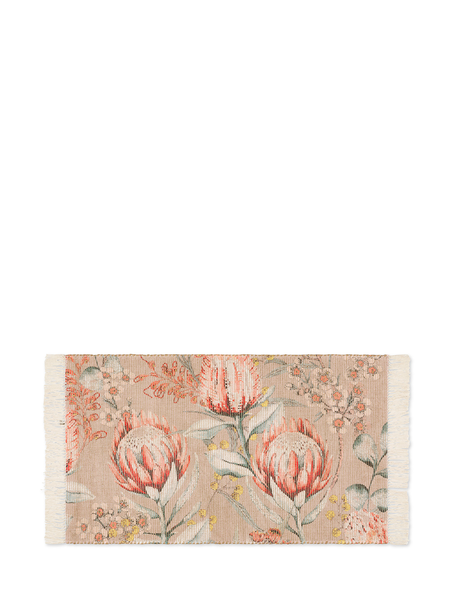 Ковер из джута и хлопка с цветочным принтом Coincasa, бежевый ковер из джута и переработанного хлопка tkano kolkata 70x160 cm 1 шт