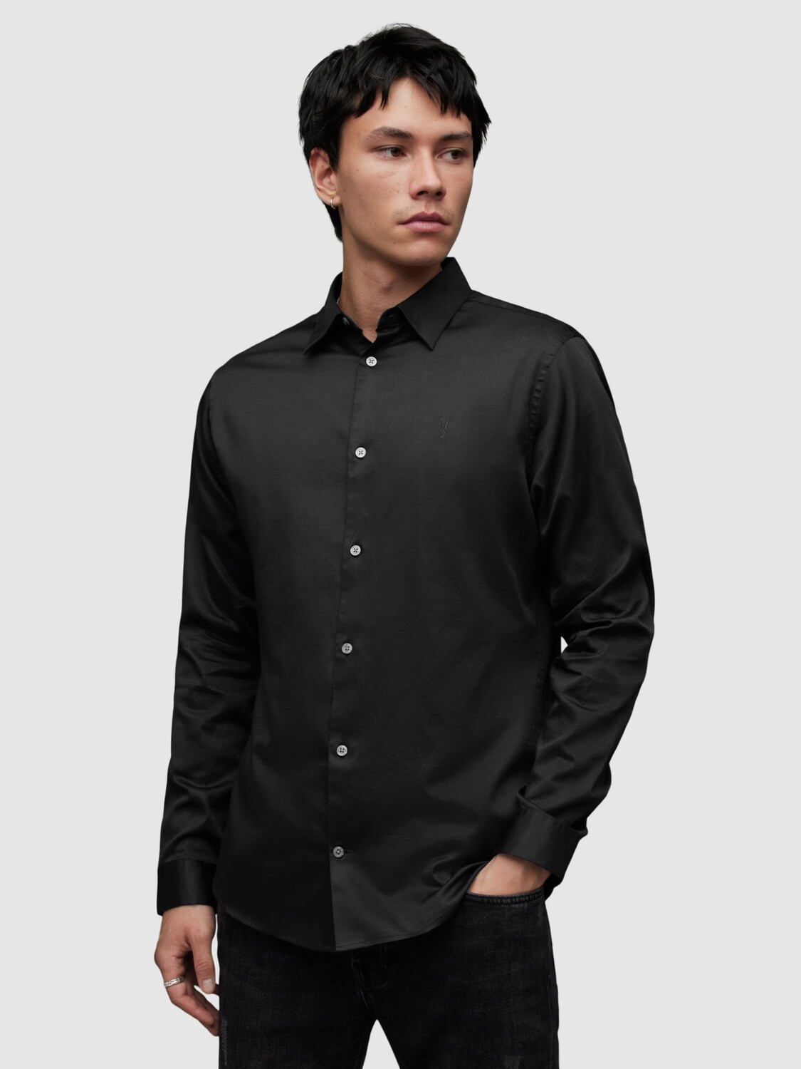 

Рубашка с длинным рукавом Simmons AllSaints, черный как смоль