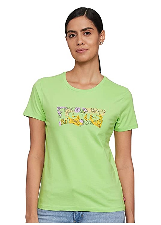 цена Зеленая женская футболка Levis