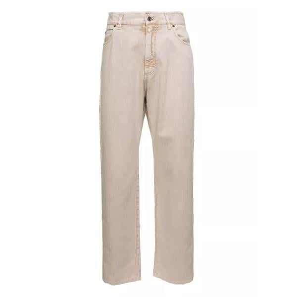 

Джинсы cream whie wide-leg jeans with logo plaque in cott Dolce&Gabbana, мультиколор