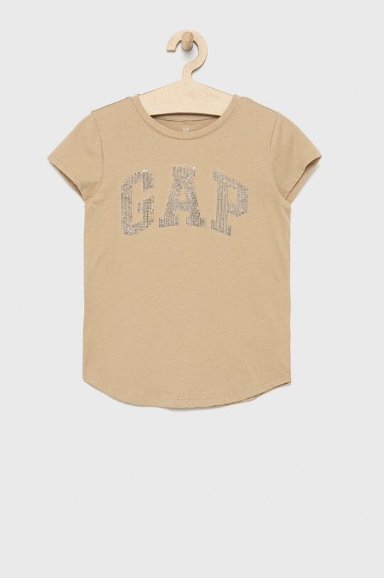 

Хлопковая футболка для детей Gap, коричневый