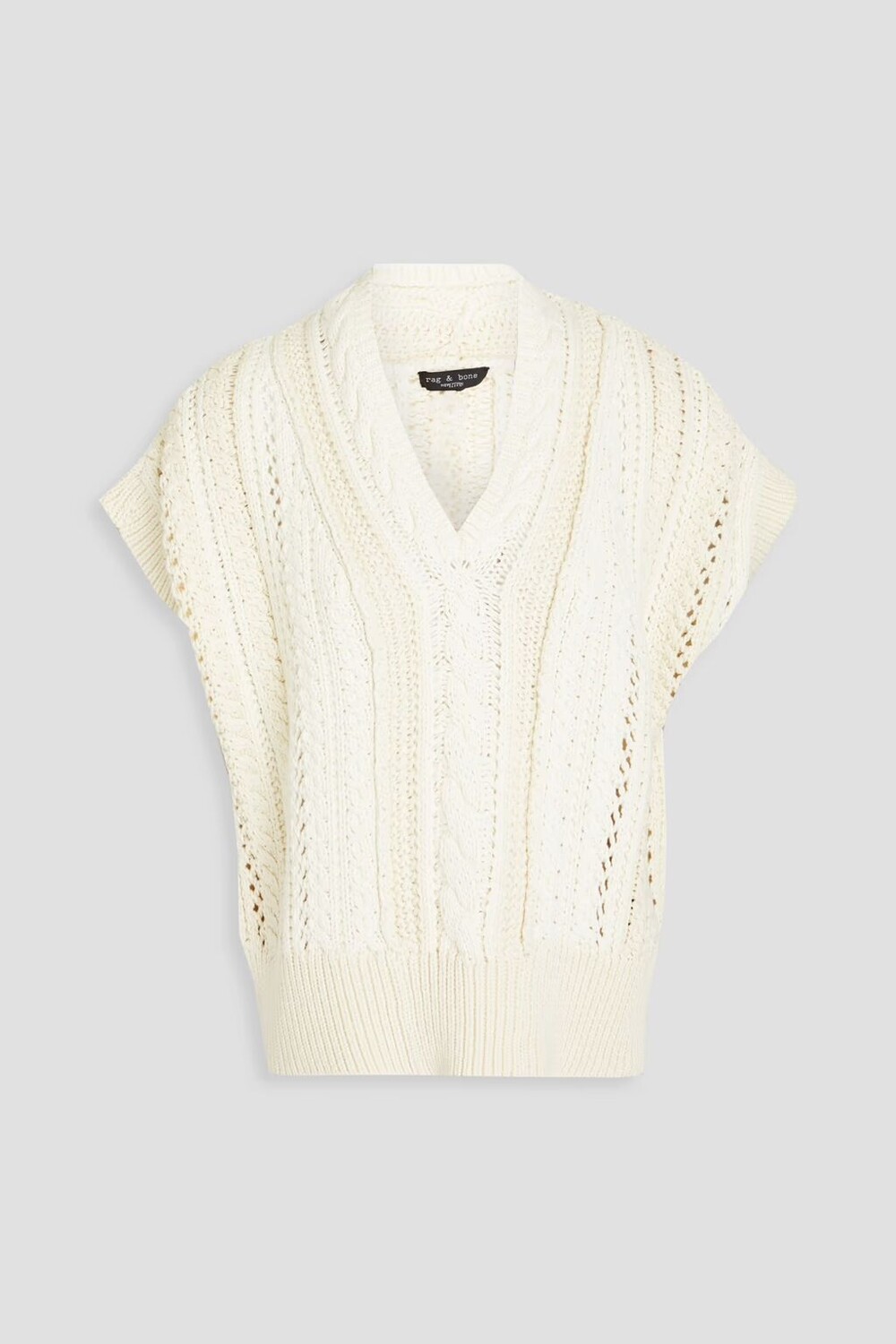 

Хлопковый жилет в рубчик Rag & Bone, слоновая кость