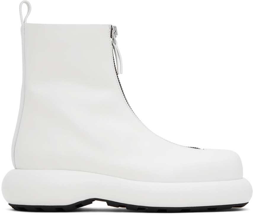 

Белые ботинки на молнии Jil Sander, Белый