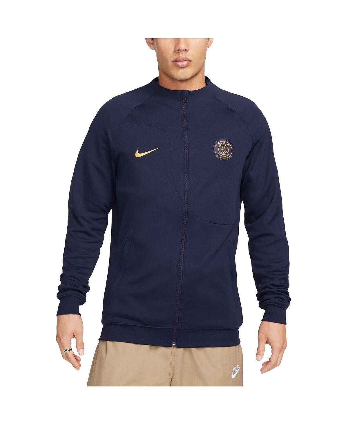 Мужская темно-синяя куртка с молнией во всю длину Paris Saint-Germain 2023/24 Academy Pro Anthem Nike