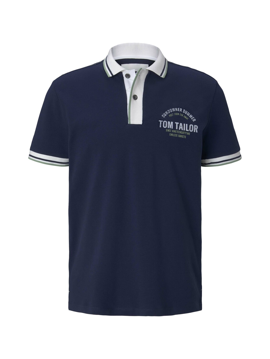 

Поло Tom Tailor Tom Tailor Decorated Polo mit Print Shortleeve, синий