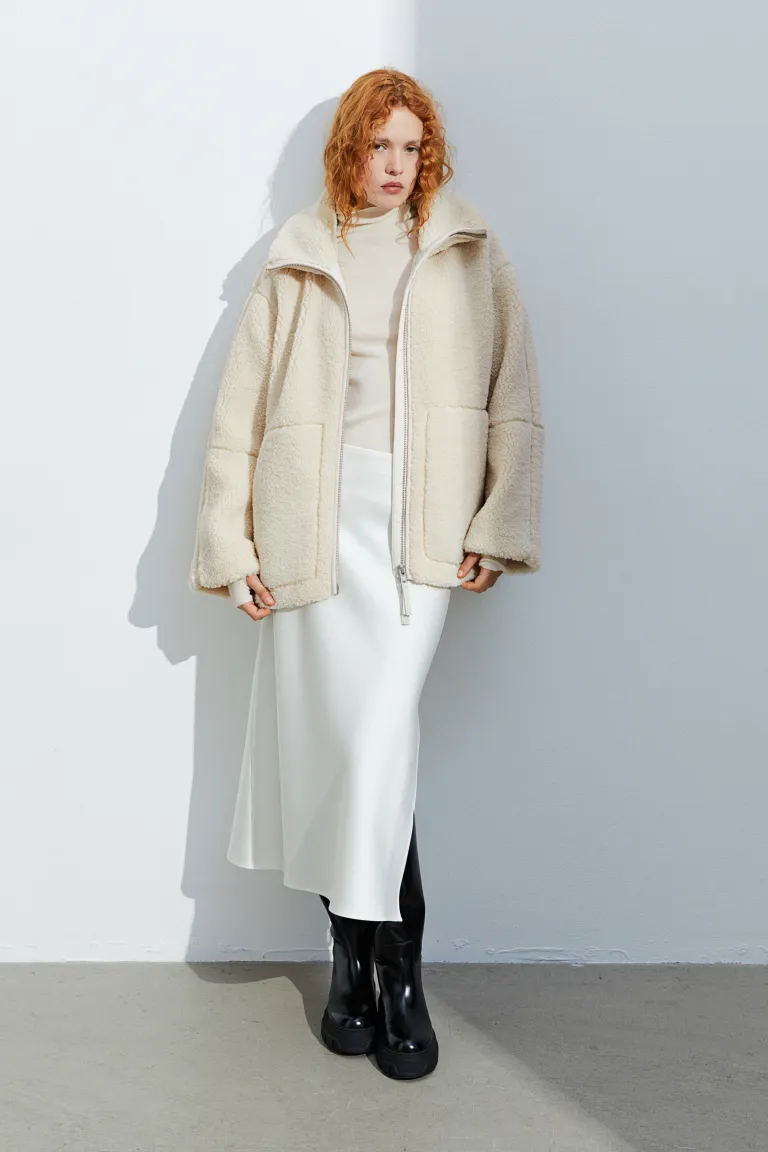 

Флисовая куртка на молнии H&M, бежевый