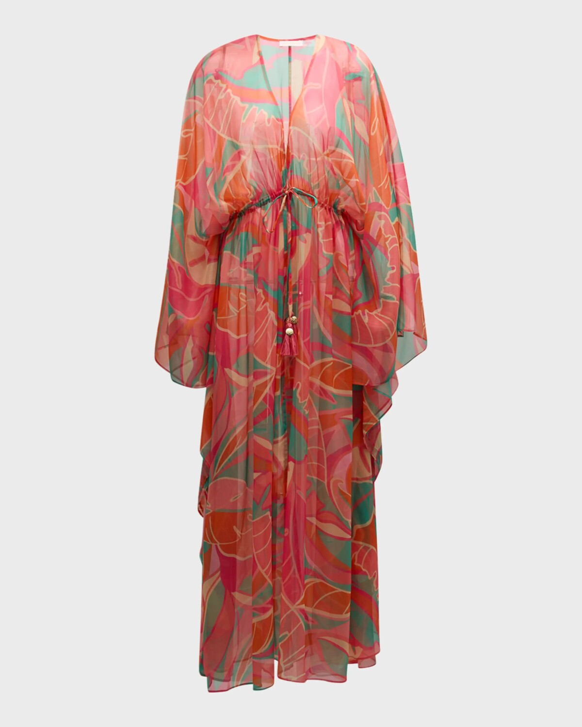 

Накидка-кафтан Austin с пальмовым принтом Ramy Brook, цвет Light Palm Green Exotic Palm Print