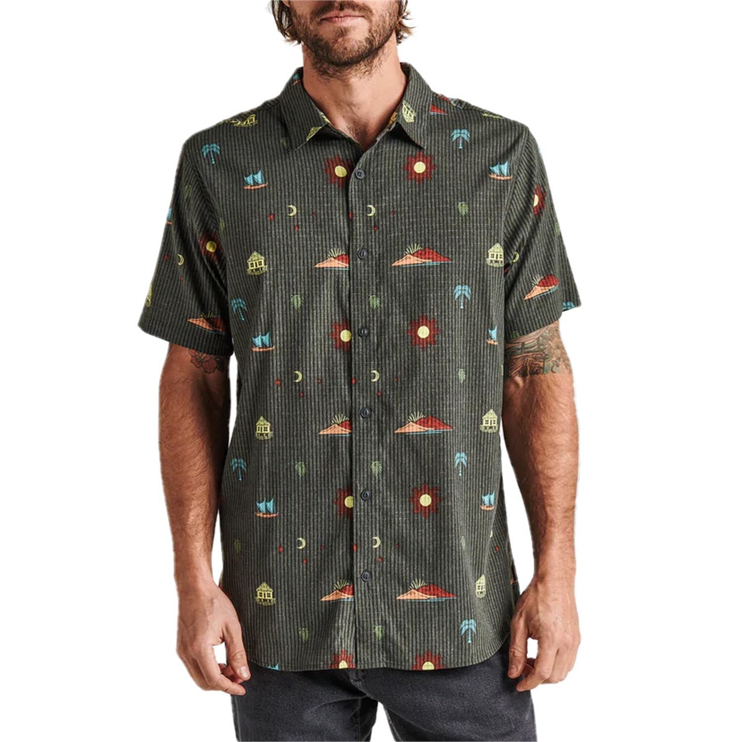 

Рубашка Roark Bless Up, цвет Dark Military Print
