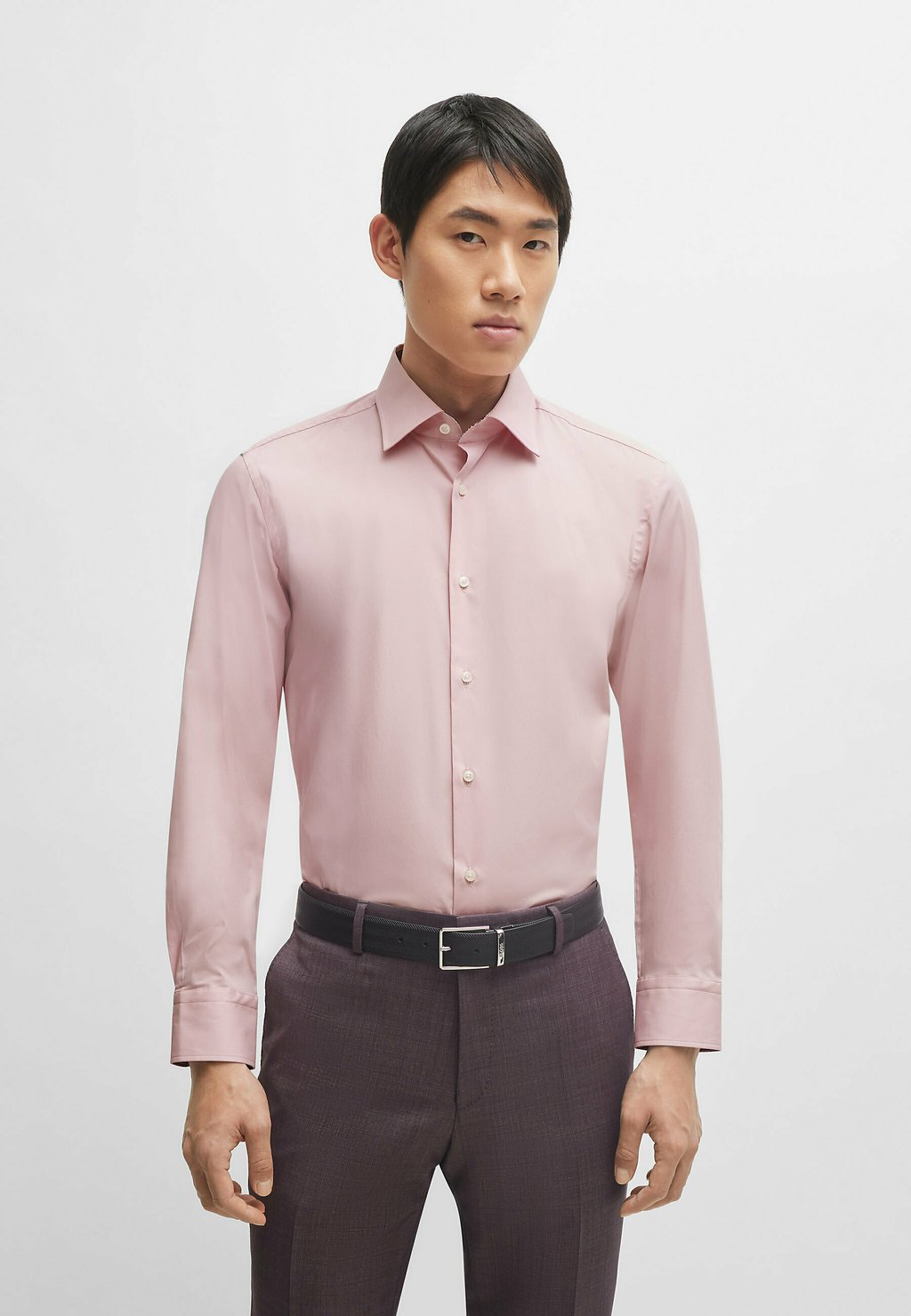 Классическая рубашка BOSS, светло-розовая восьмерка