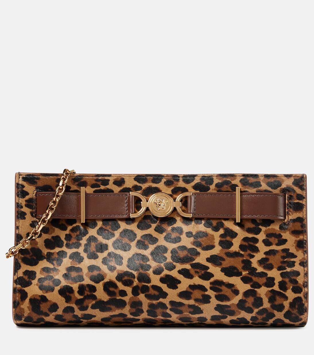 

Клатч Medusa '95 из телячьей шерсти Versace, цвет brown+moka/versace gold