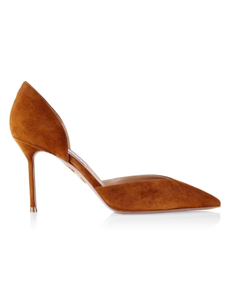 

Замшевые туфли Uptown D'Orsay Aquazzura, цвет Cognac