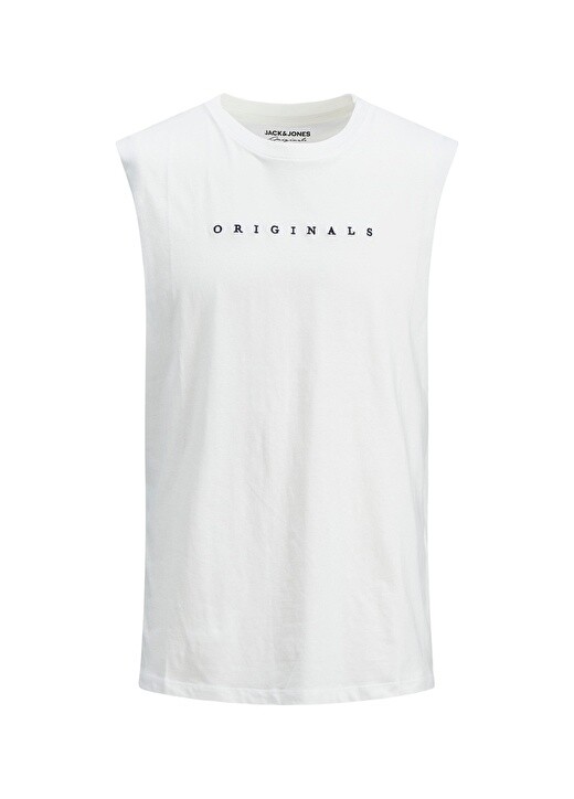 

Белая мужская футболка с круглым вырезом с принтом Jack & Jones, Белый